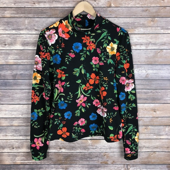Anthropologie Tops Maeve Minuit Floral Turtleneck Shirt Poshmark